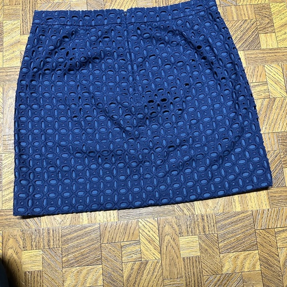 J.Crew Factory Navy Floral Eyelet Skirt in size 6 - Picture 2 of 4